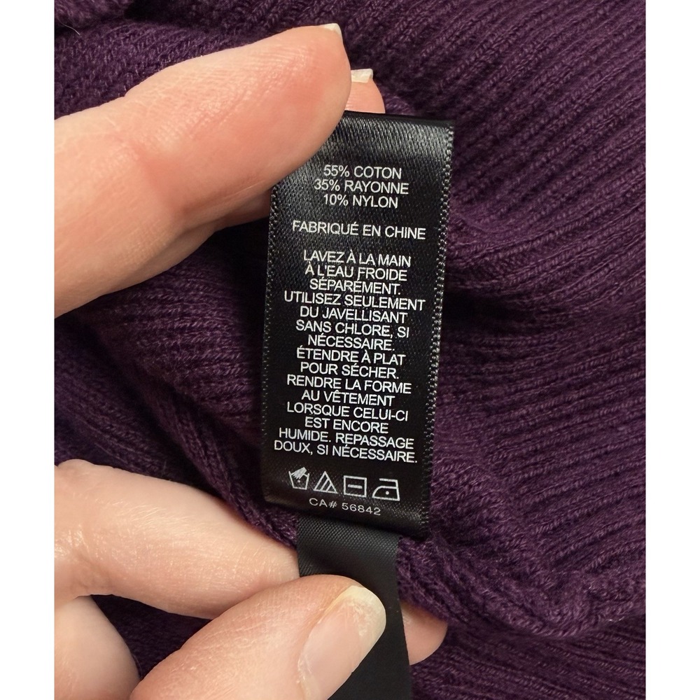 Express Women's Purple V-Neck Long Sleeve Knit Sweater Women's L Y2K Style New - Picture 8 of 9